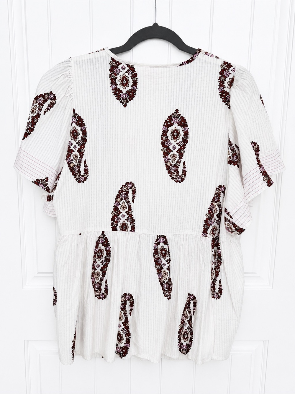 Knox Rose White Blouse with Black & Burgundy Embroidery - Picture 8 of 8